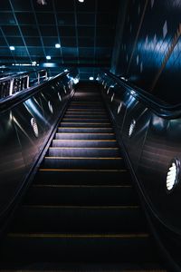 Preview wallpaper escalator, stairs, construction, dark