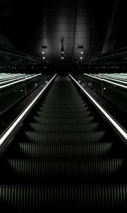 Preview wallpaper escalator, stairs, dark, descent