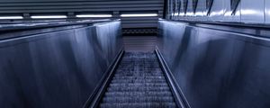 Preview wallpaper escalator, stairs, gray, construction