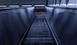 Preview wallpaper escalator, stairs, gray, construction
