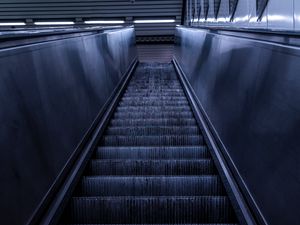 Preview wallpaper escalator, stairs, gray, construction