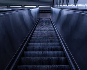 Preview wallpaper escalator, stairs, gray, construction