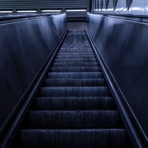 Preview wallpaper escalator, stairs, gray, construction