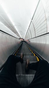 Preview wallpaper escalator, stairs, legs