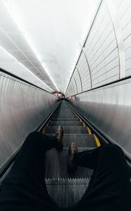 Preview wallpaper escalator, stairs, legs