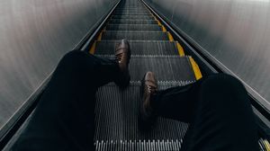 Preview wallpaper escalator, stairs, legs