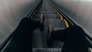 Preview wallpaper escalator, stairs, legs