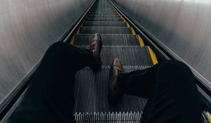 Preview wallpaper escalator, stairs, legs