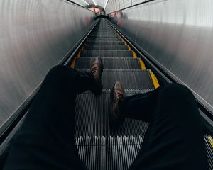 Preview wallpaper escalator, stairs, legs