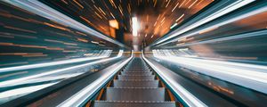 Preview wallpaper escalator, stairs, movement, long exposure