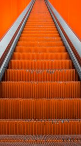 Preview wallpaper escalator, stairs, orange