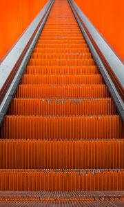 Preview wallpaper escalator, stairs, orange