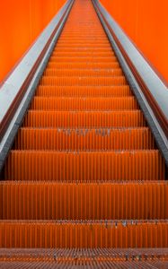Preview wallpaper escalator, stairs, orange