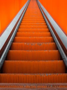 Preview wallpaper escalator, stairs, orange