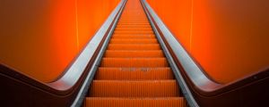 Preview wallpaper escalator, stairs, orange