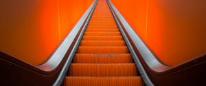 Preview wallpaper escalator, stairs, orange