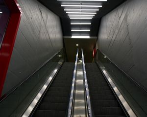 Preview wallpaper escalator, stairs, rise, bottom view