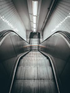 Preview wallpaper escalator, stairs, tunnel, lighting