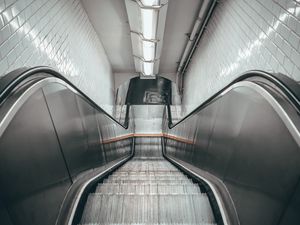 Preview wallpaper escalator, stairs, tunnel, lighting