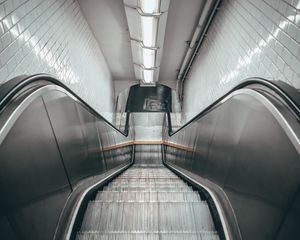 Preview wallpaper escalator, stairs, tunnel, lighting