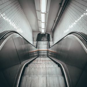 Preview wallpaper escalator, stairs, tunnel, lighting