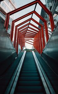 Preview wallpaper escalator, stairs, tunnel, architecture