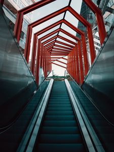 Preview wallpaper escalator, stairs, tunnel, architecture