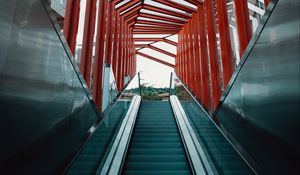 Preview wallpaper escalator, stairs, tunnel, architecture