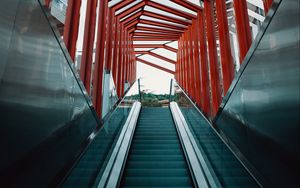 Preview wallpaper escalator, stairs, tunnel, architecture