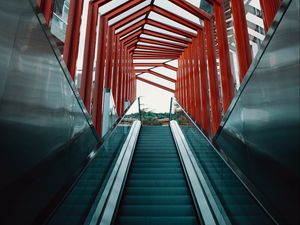 Preview wallpaper escalator, stairs, tunnel, architecture