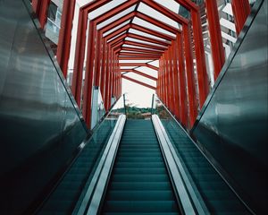 Preview wallpaper escalator, stairs, tunnel, architecture