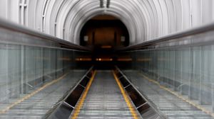 Preview wallpaper escalator, tunnel, metro, underground, interior