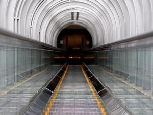 Preview wallpaper escalator, tunnel, metro, underground, interior