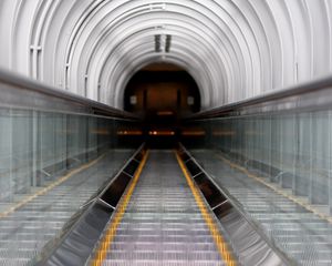 Preview wallpaper escalator, tunnel, metro, underground, interior