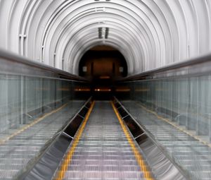 Preview wallpaper escalator, tunnel, metro, underground, interior