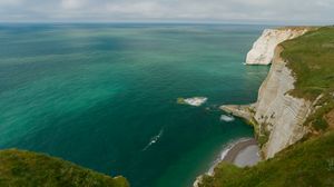 Preview wallpaper etretat cliffs, cliffs, sea, nature, france