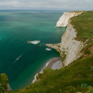 Preview wallpaper etretat cliffs, cliffs, sea, nature, france
