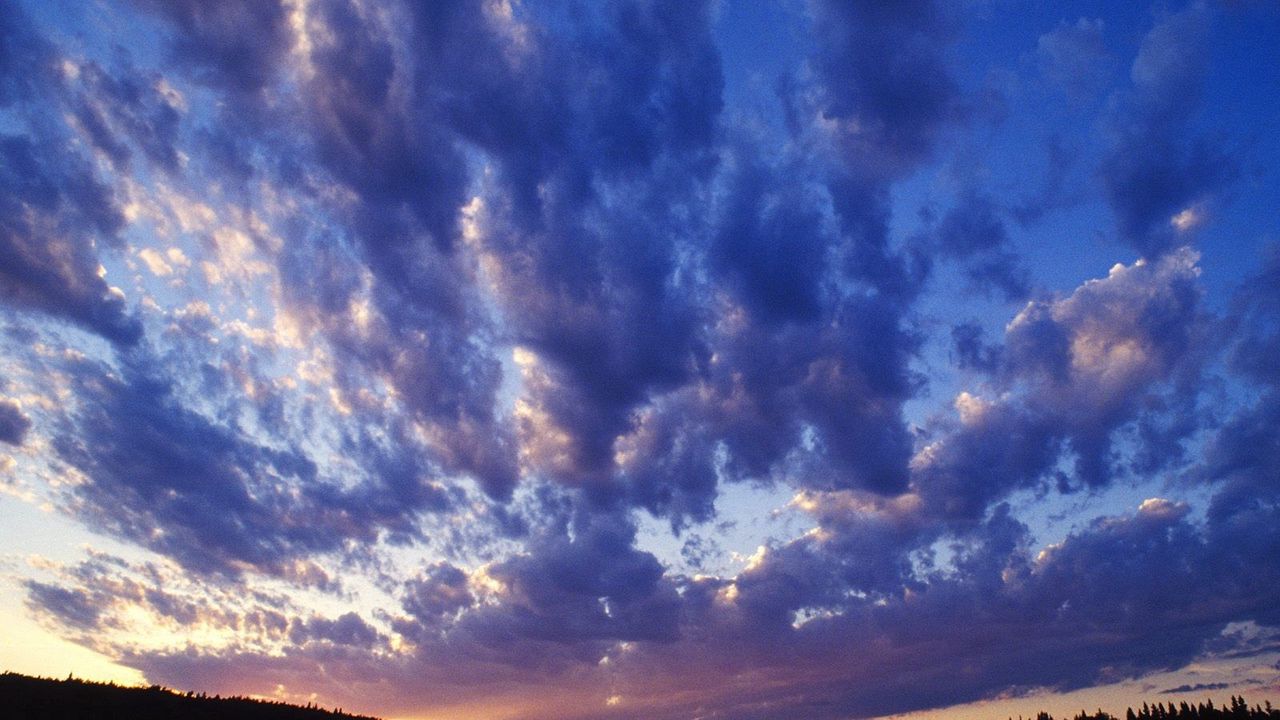 Wallpaper evening, clouds, sky, lake