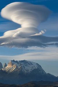 Preview wallpaper эвершинаmountain, peak, snow, clouds, sky, landscape