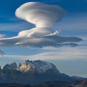 Preview wallpaper эвершинаmountain, peak, snow, clouds, sky, landscape