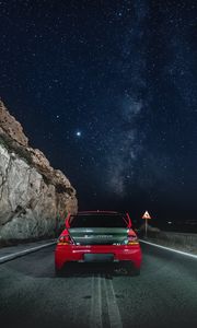 Preview wallpaper evolution gtr, car, spoiler, rear view, stars