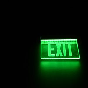 Preview wallpaper exit, neon, glow, darkness, green, words