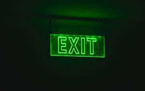 Preview wallpaper exit, neon, word
