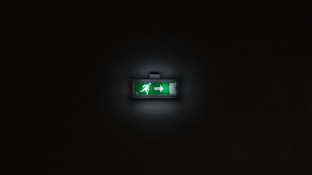 Wallpaper exit, pointer, sign, backlight, dark