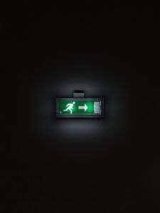 Preview wallpaper exit, pointer, sign, backlight, dark
