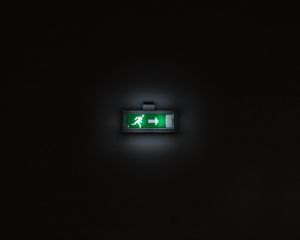Preview wallpaper exit, pointer, sign, backlight, dark