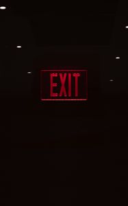 Preview wallpaper exit, sign, inscription, red, dark
