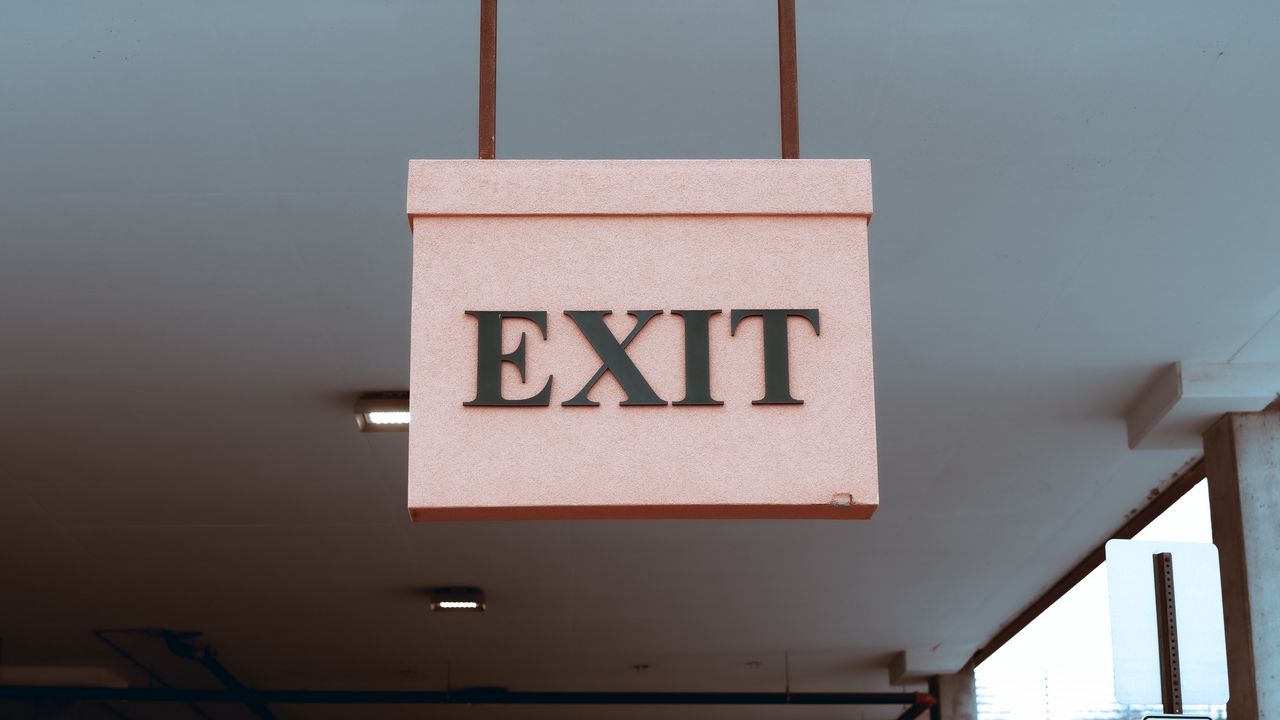 Wallpaper exit, sign, inscription, text