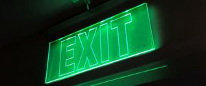 Preview wallpaper exit, sign, text, neon, green