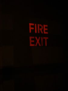 Preview wallpaper exit, text, inscription, dark
